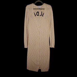 Wildfox Lightweight Golden V-Neck Long Duster Button L-Sleeve Cardigan M